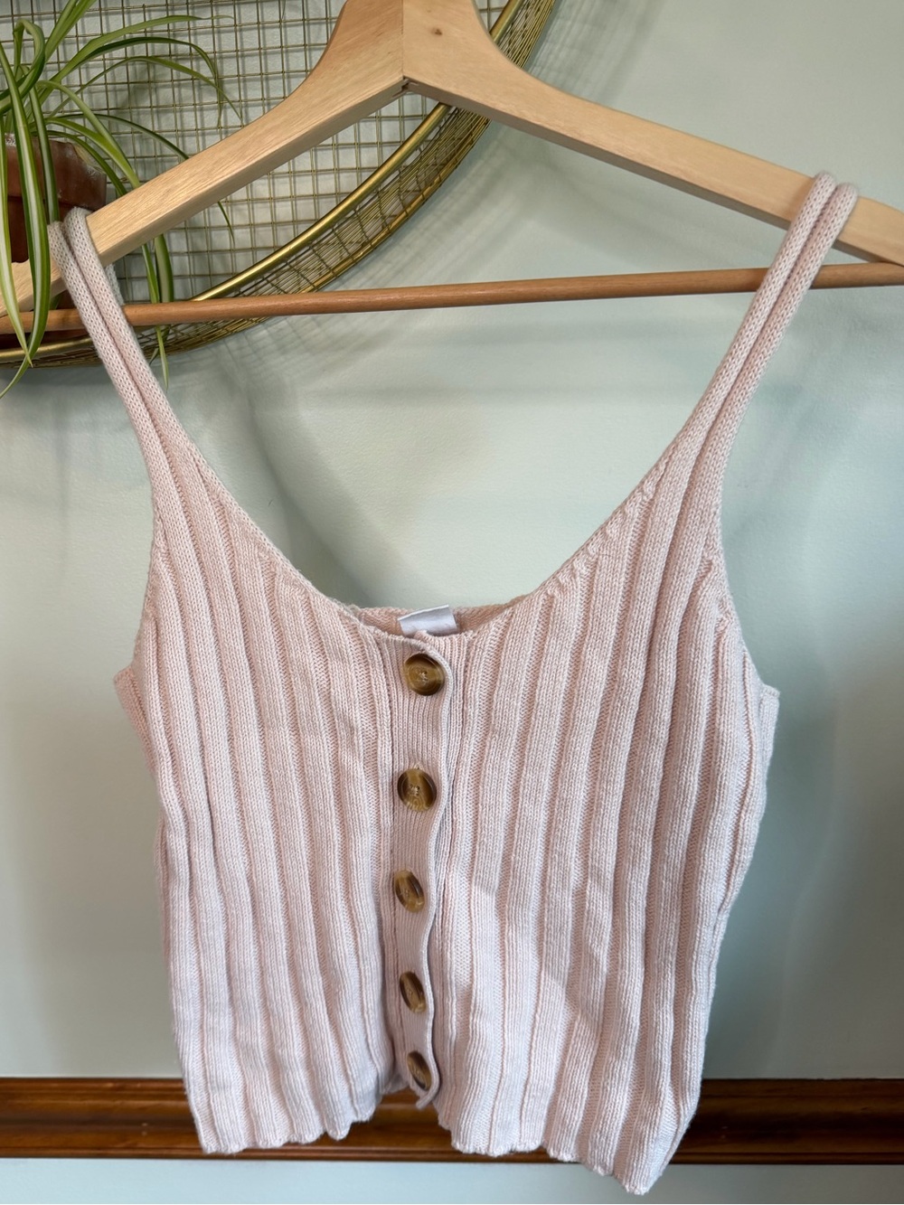 Ribbed Knit Tank in Blush